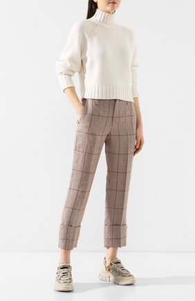 Женские льняные брюки BRUNELLO CUCINELLI бежевого цвета по цене 84800 руб., арт. MF599P7257 | Фото 2 Женские льняные брюки BRUNELLO CUCINELLI бежевого цвета, арт. MF599P7257 | Фото 2