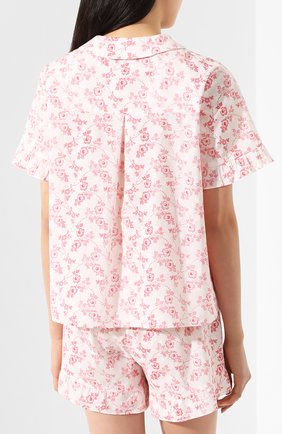 Женская хлопковая пижама YOLKE розового цвета, арт. SS20-40C-CV-R0 | Фото 3 (Длина Ж (юбки, платья, шорты): Мини; Рукава: Короткие; Длина (для топов): Стандартные; Материал внешний: Хлопок; Статус проверки: Проверена категория)