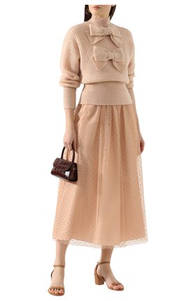 Женская юбка-миди REDVALENTINO бежевого цвета по цене 69950 руб., арт. TR3RA380/4RL | Фото 2 Женская юбка-миди REDVALENTINO бежевого цвета, арт. TR3RA380/4RL | Фото 2 (Материал внешний: Синтетический материал; Материал подклада: Синтетический материал; Длина Ж (юбки, платья, шорты): Миди; Статус проверки: Проверена категория; Женское Кросс-КТ: Юбка-одежда)