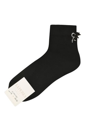 Детские хлопковые носки LA PERLA черного цвета, арт. 42381/7-8 | Фото 1 (Материал: Хлопок, Текстиль; Кросс-КТ: Носки)