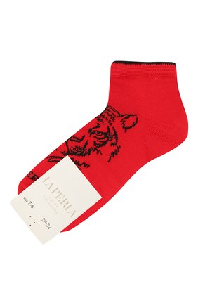 Детские хлопковые носки LA PERLA красного цвета, арт. 42375/7-8 | Фото 1 (Материал: Текстиль, Хлопок; Региональные ограничения белый список (Axapta Mercury): RU; Кросс-КТ: Носки)
