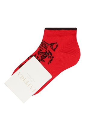 Детские хлопковые носки LA PERLA красного цвета, арт. 42375/1-2 | Фото 1 (Материал: Текстиль, Хлопок; Региональные ограничения белый список (Axapta Mercury): RU; Кросс-КТ: Носки)