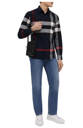 Мужская хлопковая рубашка BURBERRY синего цвета по цене 37200 руб., арт. 8018111 | Фото 2 Мужская хлопковая рубашка BURBERRY синего цвета, арт. 8018111 | Фото 2 (Материал внешний: Хлопок; Длина (для топов): Стандартные; Рукава: Длинные; Случай: Повседневный; Воротник: Кент; Принт: Клетка; Статус проверки: Проверена категория; Манжеты: На пуговицах)