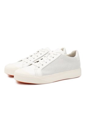 Мужские кожаные кеды SANTONI белого цвета по цене 35900 руб., арт. MBC021279BARGDFRI50 | Фото 1 Мужские кожаные кеды SANTONI белого цвета, арт. MBC021279BARGDFRI50 | Фото 1