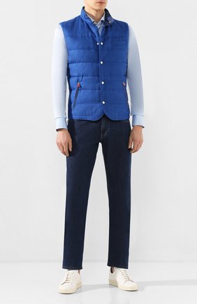 Мужская хлопковая рубашка KITON голубого цвета по цене 49400 руб., арт. UMCNERH0721702 | Фото 2 Мужская хлопковая рубашка KITON голубого цвета, арт. UMCNERH0721702 | Фото 2