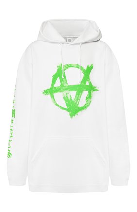 Мужской хлопковое худи VETEMENTS белого цвета по цене 43200 руб., арт. SS20TR312 1620/M | Фото 1 Мужской хлопковое худи VETEMENTS белого цвета, арт. SS20TR312 1620/M | Фото 1