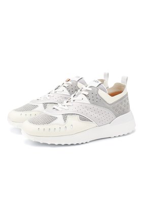 Женские кожаные кроссовки TOD’S серого цвета по цене 39400 руб., арт. XXW80A0W590NTJ | Фото 1 Женские кожаные кроссовки TOD’S серого цвета, арт. XXW80A0W590NTJ | Фото 1