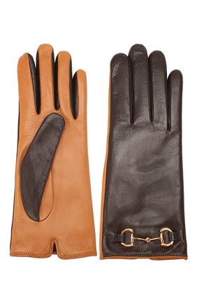 Женские кожаные перчатки GUCCI коричневого цвета по цене 32300 руб., арт. 603635/3SA03 | Фото 2 Женские кожаные перчатки GUCCI коричневого цвета, арт. 603635/3SA03 | Фото 2