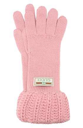 Женские шерстяные перчатки GUCCI розового цвета по цене 20700 руб., арт. 609396/3G206 | Фото 1 Женские шерстяные перчатки GUCCI розового цвета, арт. 609396/3G206 | Фото 1