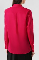 Женская хлопковая рубашка THEORY фуксия цвета, арт. J1104511 | Фото 4 (Рукава: Длинные; Принт: Без принта; Женское Кросс-КТ: Рубашка-одежда; Длина (для топов): Стандартные; Материал внешний: Хлопок; Статус проверки: Проверена категория)