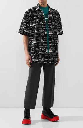 Мужской шерстяные брюки BALENCIAGA серого цвета по цене 51800 руб., арт. 595288/TGT15 | Фото 2 Мужской шерстяные брюки BALENCIAGA серого цвета, арт. 595288/TGT15 | Фото 2