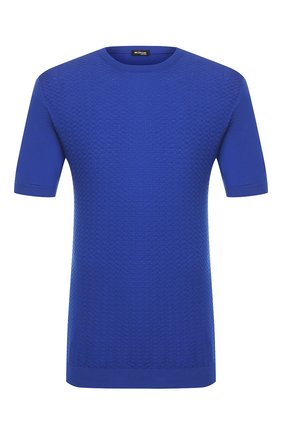 Мужской хлопковый джемпер KITON голубого цвета по цене 99500 руб., арт. UK1045 | Фото 1 Мужской хлопковый джемпер KITON голубого цвета, арт. UK1045 | Фото 1