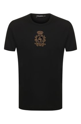 Мужская хлопковая футболка DOLCE & GABBANA черного цвета по цене 55350 руб., арт. G8JX7Z/G7VNM | Фото 1 Мужская хлопковая футболка DOLCE & GABBANA черного цвета, арт. G8JX7Z/G7VNM | Фото 1