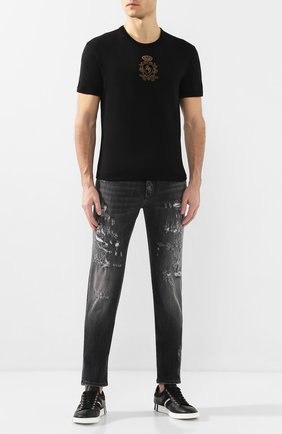 Мужская хлопковая футболка DOLCE & GABBANA черного цвета по цене 55350 руб., арт. G8JX7Z/G7VNM | Фото 2 Мужская хлопковая футболка DOLCE & GABBANA черного цвета, арт. G8JX7Z/G7VNM | Фото 2