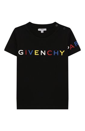 Детский футболка GIVENCHY черного цвета по цене 20700 руб., арт. H05119 | Фото 1 Детский футболка GIVENCHY черного цвета, арт. H05119 | Фото 1 (Материал внешний: Хлопок; Рукава: Короткие; Статус проверки: Проверена категория; Кросс-КТ НВ: Футболка; Ростовка одежда: 18 мес | 86 см, 24 мес | 92 см, 36 мес | 98 см, 9 мес | 74 см)