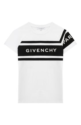 Детская хлопковая футболка GIVENCHY белого цвета по цене 14700 руб., арт. H25173 | Фото 1 Детская хлопковая футболка GIVENCHY белого цвета, арт. H25173 | Фото 1