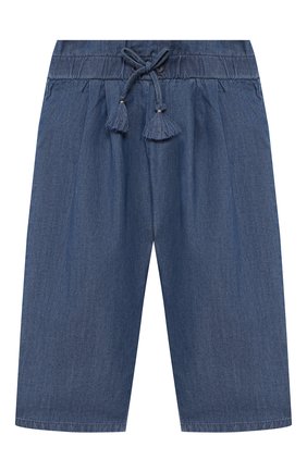 Детские брюки CHLOÉ голубого цвета, арт. C04157 | Фото 1 (Материал внешний: Хлопок; Статус проверки: Проверена категория; Детали: На резинке)
