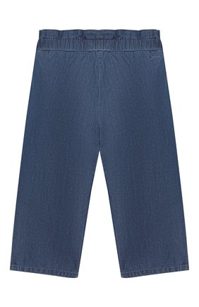 Детские брюки CHLOÉ голубого цвета, арт. C04157 | Фото 2 (Материал внешний: Хлопок; Статус проверки: Проверена категория; Детали: На резинке)