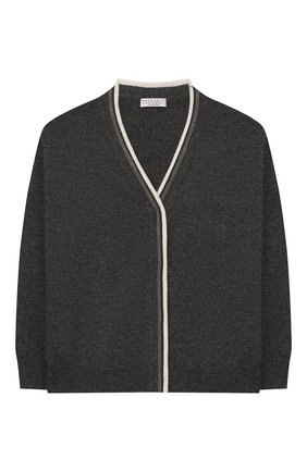 Детский кашемировый кардиган BRUNELLO CUCINELLI серого цвета по цене 58200 руб., арт. B12162826B | Фото 1 Детский кашемировый кардиган BRUNELLO CUCINELLI серого цвета, арт. B12162826B | Фото 1