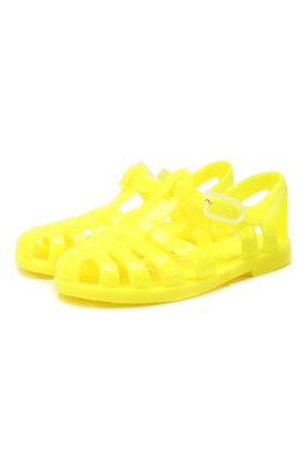 Детские резиновые сандалии EMPORIO ARMANI желтого цвета, арт. XMPS01/X0Z05 | Фото 1 (Материал внутренний: Текстиль; Материал внешний: Экокожа; Статус проверки: Проверена категория)