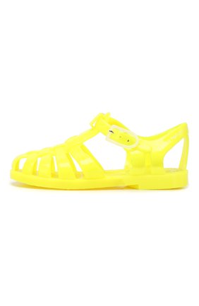 Детские резиновые сандалии EMPORIO ARMANI желтого цвета, арт. XMPS01/X0Z05 | Фото 2 (Материал внутренний: Текстиль; Материал внешний: Экокожа; Статус проверки: Проверена категория)