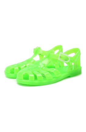 Детские резиновые сандалии EMPORIO ARMANI зеленого цвета, арт. XMPS01/X0Z05 | Фото 1 (Материал внешний: Экокожа; Материал внутренний: Текстиль; Статус проверки: Проверена категория)
