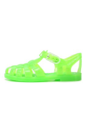 Детские резиновые сандалии EMPORIO ARMANI зеленого цвета, арт. XMPS01/X0Z05 | Фото 2 (Материал внешний: Экокожа; Материал внутренний: Текстиль; Статус проверки: Проверена категория)