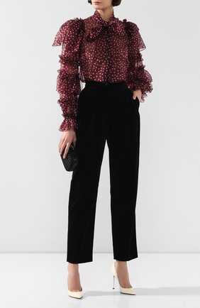 Женские бархатные брюки DOLCE & GABBANA черного цвета по цене 52350 руб., арт. FTA9ZT/FUVJZ | Фото 2 Женские бархатные брюки DOLCE & GABBANA черного цвета, арт. FTA9ZT/FUVJZ | Фото 2