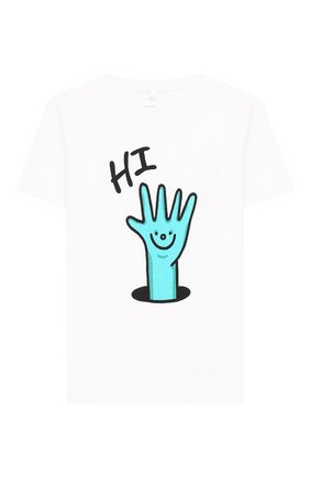 Детская хлопковая футболка STELLA MCCARTNEY белого цвета по цене 3240 руб., арт. 588484/S0J99 | Фото 1 Детская хлопковая футболка STELLA MCCARTNEY белого цвета, арт. 588484/S0J99 | Фото 1