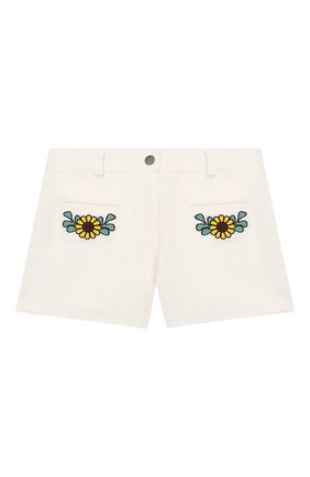 Детские джинсовые шорты STELLA MCCARTNEY белого цвета по цене 4995 руб., арт. 588592/S0KA1 | Фото 1 Детские джинсовые шорты STELLA MCCARTNEY белого цвета, арт. 588592/S0KA1 | Фото 1