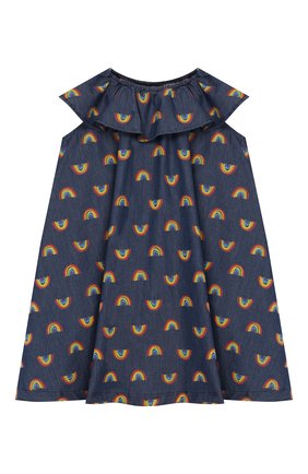 Детское хлопковое платье STELLA MCCARTNEY синего цвета по цене 5995 руб., арт. 589367/S0K82 | Фото 1 Детское хлопковое платье STELLA MCCARTNEY синего цвета, арт. 589367/S0K82 | Фото 1