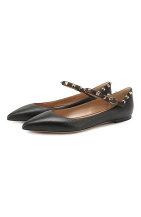 Кожаные балетки Valentino Garavani Rockstud | Фото №1 Кожаные балетки Valentino Garavani Rockstud | Фото №1