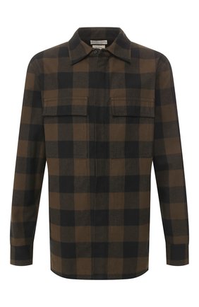 Мужская хлопковая рубашка BOTTEGA VENETA хаки цвета по цене 63150 руб., арт. 601770/VKMN0 | Фото 1 Мужская хлопковая рубашка BOTTEGA VENETA хаки цвета, арт. 601770/VKMN0 | Фото 1