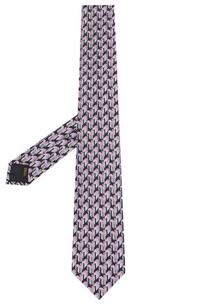 Мужской шелковый галстук ZILLI серого цвета, арт. 50206/TIES | Фото 2 (Материал: Текстиль, Шелк; Статус проверки: Проверена категория; Принт: С принтом)