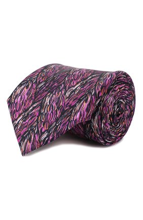 Мужской шелковый галстук ZILLI фиолетового цвета, арт. 50218/TIES | Фото 1 (Материал: Текстиль, Шелк; Принт: С принтом; Статус проверки: Проверена категория)