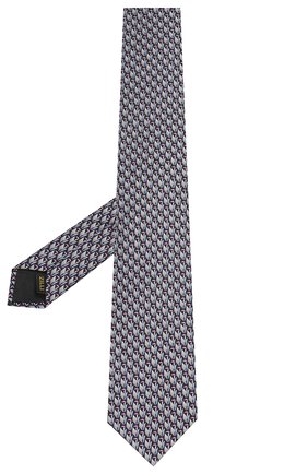 Мужской шелковый галстук ZILLI серого цвета, арт. 50224/TIES | Фото 2 (Материал: Текстиль, Шелк; Статус проверки: Проверена категория; Принт: С принтом)