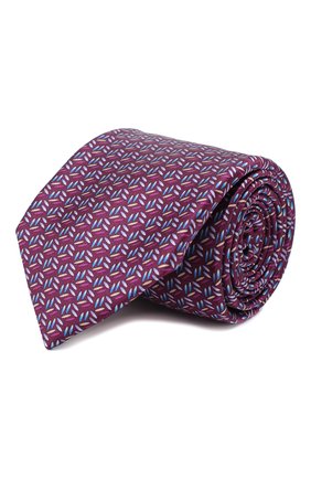 Мужской шелковый галстук ZILLI фиолетового цвета, арт. 50280/TIES | Фото 1 (Материал: Текстиль, Шелк; Статус проверки: Проверена категория; Принт: С принтом)