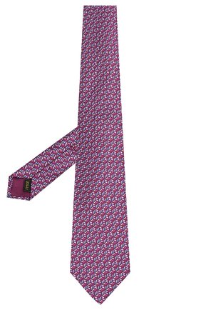 Мужской шелковый галстук ZILLI фиолетового цвета, арт. 50280/TIES | Фото 2 (Материал: Текстиль, Шелк; Статус проверки: Проверена категория; Принт: С принтом)