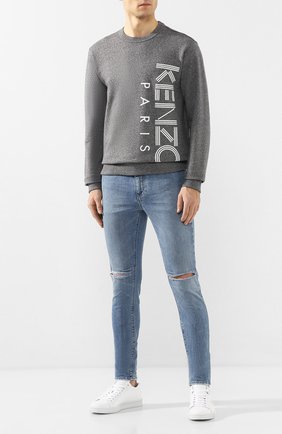Мужской хлопковый свитшот KENZO темно-серого цвета по цене 17000 руб., арт. F965SW1324MD | Фото 2 Мужской хлопковый свитшот KENZO темно-серого цвета, арт. F965SW1324MD | Фото 2