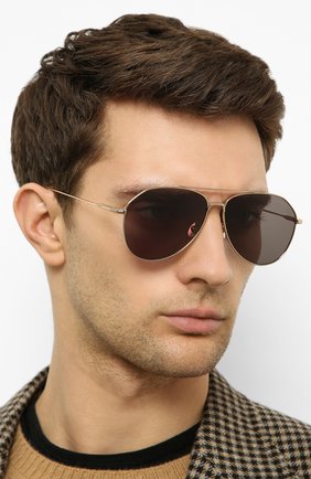 Женские солнцезащитные очки TOM FORD золотого цвета по цене 35550 руб., арт. TF747-D 28A | Фото 3 Женские солнцезащитные очки TOM FORD золотого цвета, арт. TF747-D 28A | Фото 3