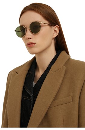 Женские солнцезащитные очки LORO PIANA светло-зеленого цвета, арт. FAI4924 | Фото 2 (Статус проверки: Проверена категория; Тип очков: С/з; Очки фо�рма: Круглые)