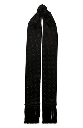 Мужской шелковый шарф SAINT LAURENT черного цвета по цене 52600 руб., арт. 605099/4Y011 | Фото 1 Мужской шелковый шарф SAINT LAURENT черного цвета, арт. 605099/4Y011 | Фото 1