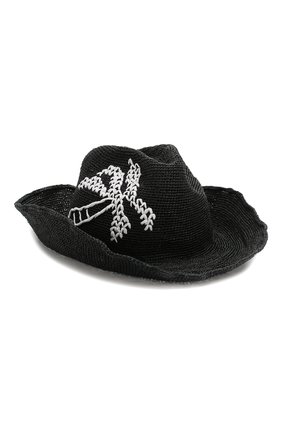 Женская шляпа GIORGIO ARMANI черного цвета, арт. 797311/0P508 | Фото 1 (Материал: Растительное волокно; Статус проверки: Проверена категория)