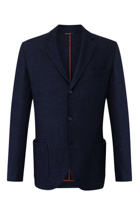 Мужской пиджак из смеси шелка и кашемира LORO PIANA темно-синего цвета по цене 299500 руб., арт. FAI2572 | Фото 1 Мужской пиджак из смеси шелка и кашемира LORO PIANA темно-синего цвета, арт. FAI2572 | Фото 1