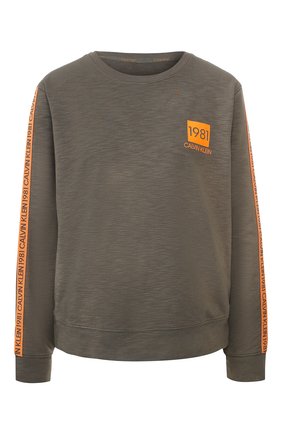 Женская хлопковый свитшот CALVIN KLEIN темно-зеленого цвета по цене 7550 руб., арт. QS6320E | Фото 1 Женская хлопковый свитшот CALVIN KLEIN темно-зеленого цвета, арт. QS6320E | Фото 1