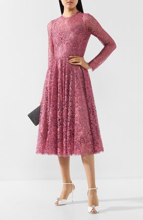 Женское кружевное платье DOLCE & GABBANA розового цвета по цене 259500 руб., арт. F6H2JT/HLM08 | Фото 2 Женское кружевное платье DOLCE & GABBANA розового цвета, арт. F6H2JT/HLM08 | Фото 2