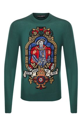 Мужской шерстяной джемпер DOLCE & GABBANA зеленого цвета по цене 69950 руб., арт. GX841T/JAMP9 | Фото 1 Мужской шерстяной джемпер DOLCE & GABBANA зеленого цвета, арт. GX841T/JAMP9 | Фото 1
