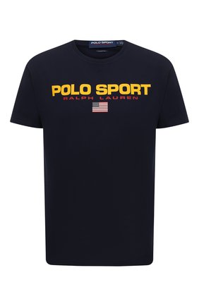 Мужская хлопковая футболка POLO RALPH LAUREN темно-синего цвета по цене 5855 руб., арт. 710750444 | Фото 1 Мужская хлопковая футболка POLO RALPH LAUREN темно-синего цвета, арт. 710750444 | Фото 1