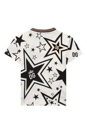 Детский хлопковая футболка DOLCE & GABBANA черно-белого цвета по цене 10450 руб., арт. L1JT8E/G7VBN | Фото 2 Детский хлопковая футболка DOLCE & GABBANA черно-белого цвета, арт. L1JT8E/G7VBN | Фото 2