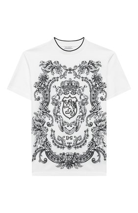 Детская хлопковая футболка DOLCE & GABBANA белого цвета по цене 10450 руб., арт. L4JT9A/G7VG0/2-6 | Фото 1 Детская хлопковая футболка DOLCE & GABBANA белого цвета, арт. L4JT9A/G7VG0/2-6 | Фото 1